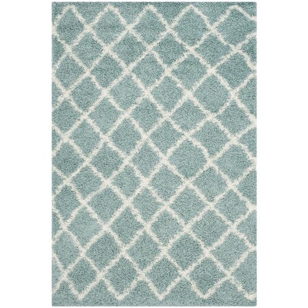 Safavieh 3 x 5 ft. Dallas Shag Rectangle Machine Made Rug Seafoam & Ivory SGDS258C-3
